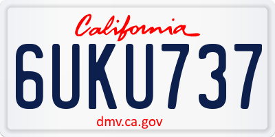 CA license plate 6UKU737