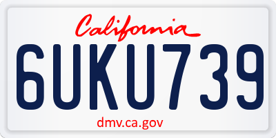 CA license plate 6UKU739