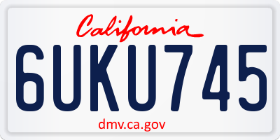 CA license plate 6UKU745