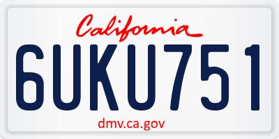 CA license plate 6UKU751