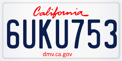 CA license plate 6UKU753