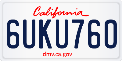 CA license plate 6UKU760