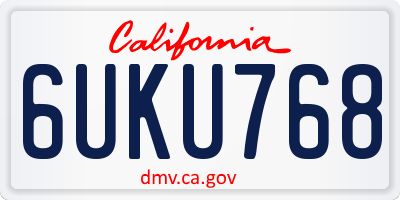 CA license plate 6UKU768