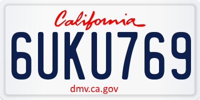 CA license plate 6UKU769