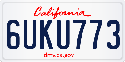 CA license plate 6UKU773