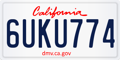 CA license plate 6UKU774