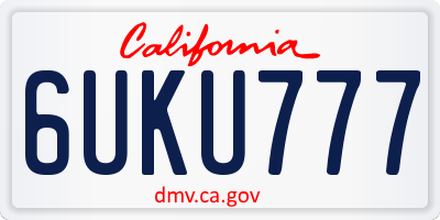CA license plate 6UKU777