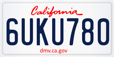 CA license plate 6UKU780