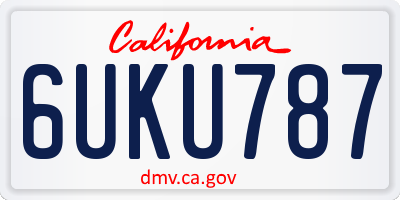 CA license plate 6UKU787