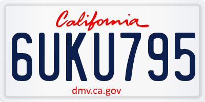 CA license plate 6UKU795