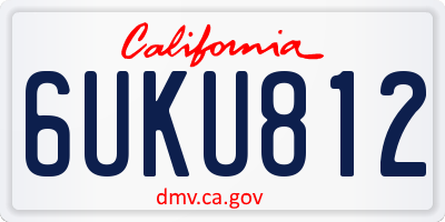 CA license plate 6UKU812