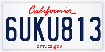 CA license plate 6UKU813