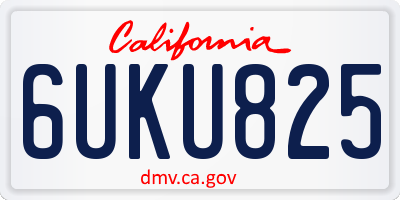 CA license plate 6UKU825