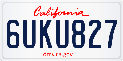 CA license plate 6UKU827