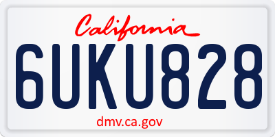 CA license plate 6UKU828