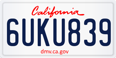 CA license plate 6UKU839