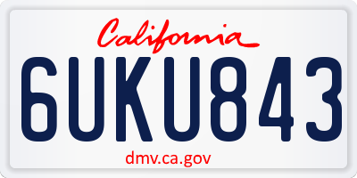 CA license plate 6UKU843