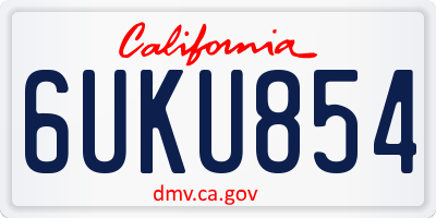 CA license plate 6UKU854