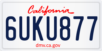 CA license plate 6UKU877