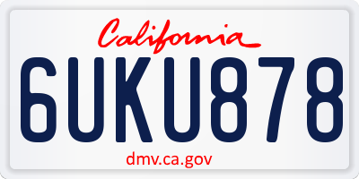 CA license plate 6UKU878
