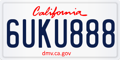 CA license plate 6UKU888