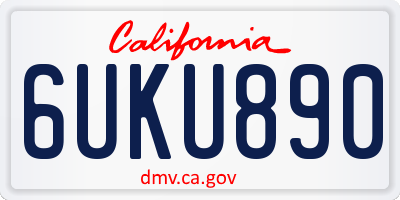 CA license plate 6UKU890
