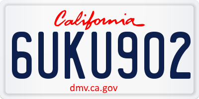 CA license plate 6UKU902