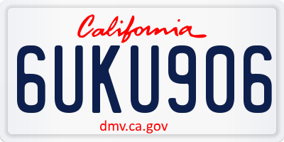 CA license plate 6UKU906