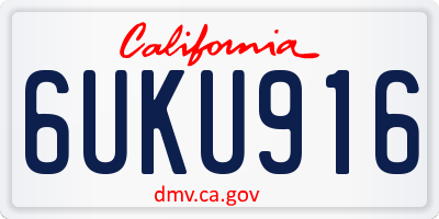 CA license plate 6UKU916