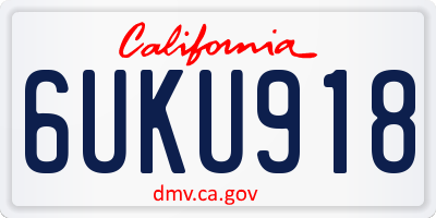 CA license plate 6UKU918