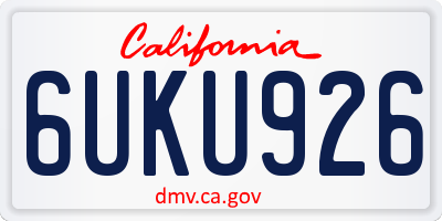 CA license plate 6UKU926
