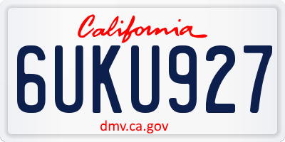 CA license plate 6UKU927