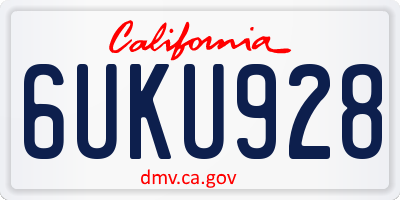 CA license plate 6UKU928