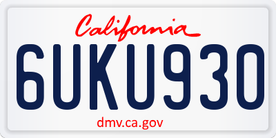 CA license plate 6UKU930