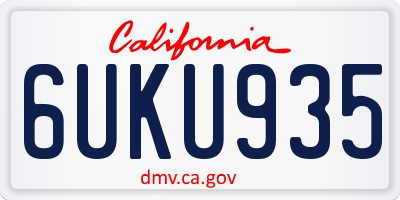 CA license plate 6UKU935