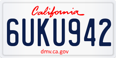 CA license plate 6UKU942