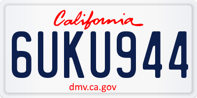 CA license plate 6UKU944