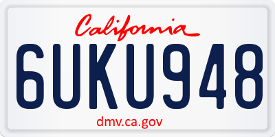 CA license plate 6UKU948