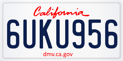 CA license plate 6UKU956