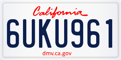 CA license plate 6UKU961