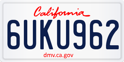 CA license plate 6UKU962