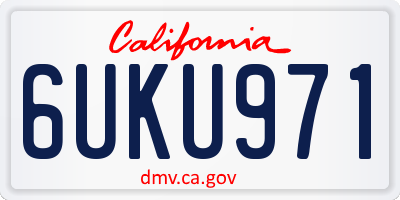 CA license plate 6UKU971