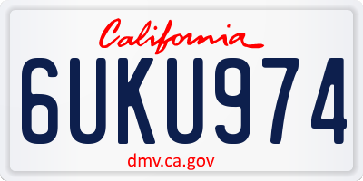 CA license plate 6UKU974