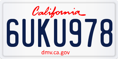 CA license plate 6UKU978