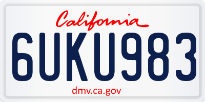 CA license plate 6UKU983