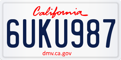 CA license plate 6UKU987