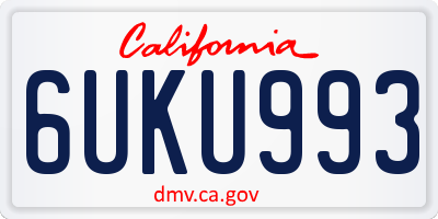 CA license plate 6UKU993
