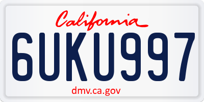 CA license plate 6UKU997