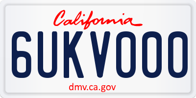 CA license plate 6UKV000