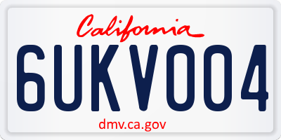 CA license plate 6UKV004